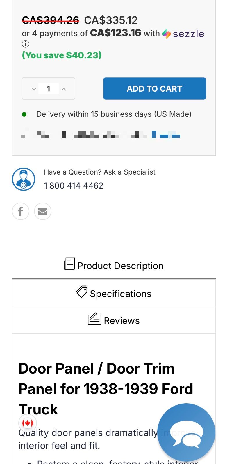 Collectors Auto product page pricing block